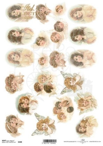 Papier decoupage SOFT A4 Anioły aniołki 3 S0348 ITD Collection