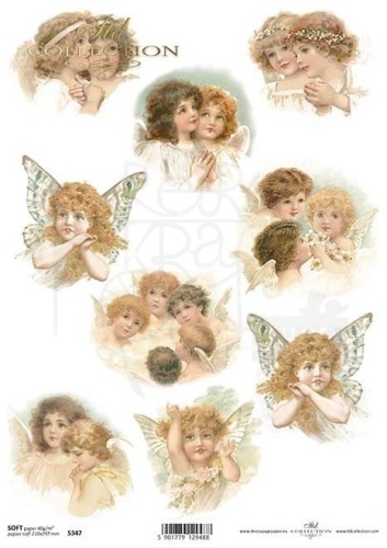 Papier decoupage SOFT A4 Anioły aniołki 2 S0347 ITD Collection