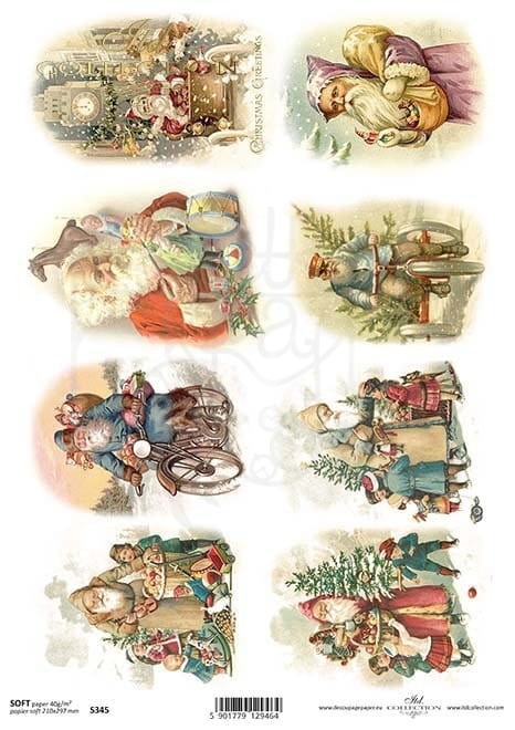 Papier decoupage SOFT A4 Mikołaj Boże Narodzenie 1 S0345 ITD Collection