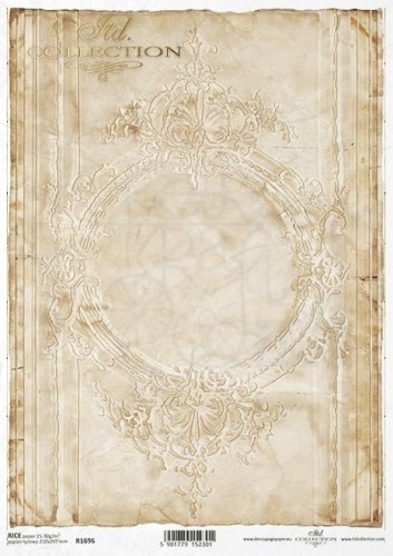Papier ryżowy A4 Retro ramka dekor R1696 ITD Collection
