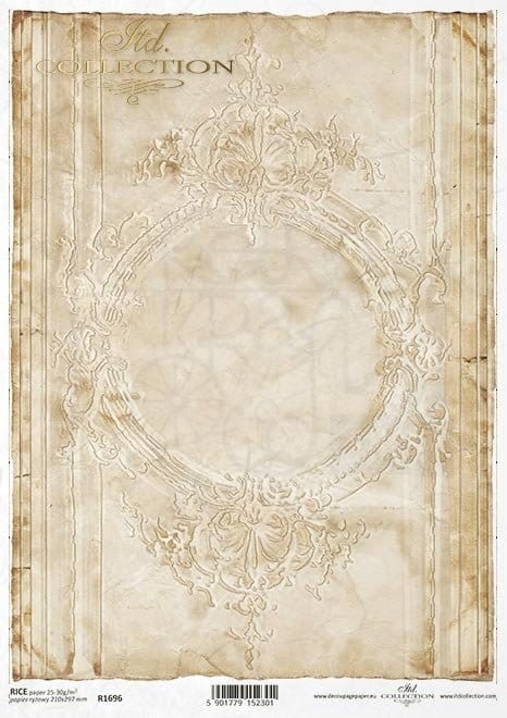 Papier ryżowy A4 Retro ramka dekor R1696 ITD Collection