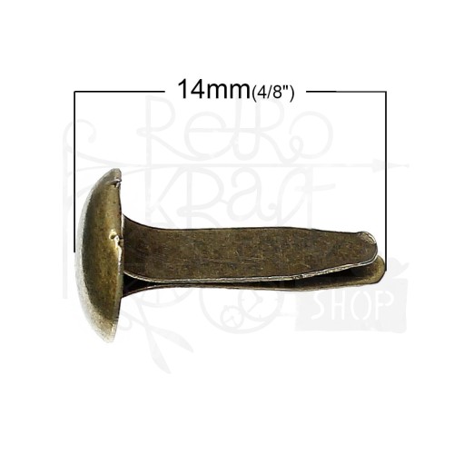 Ćwieki metalowe 14x8mm brąz