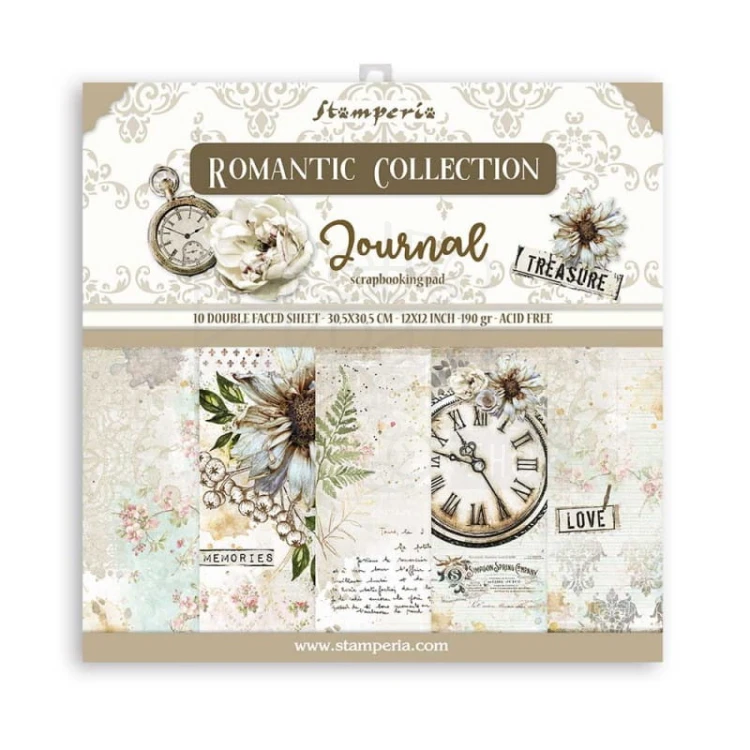 Zestaw papierów 30x30 Romantic Journal SBBL86 Stamperia