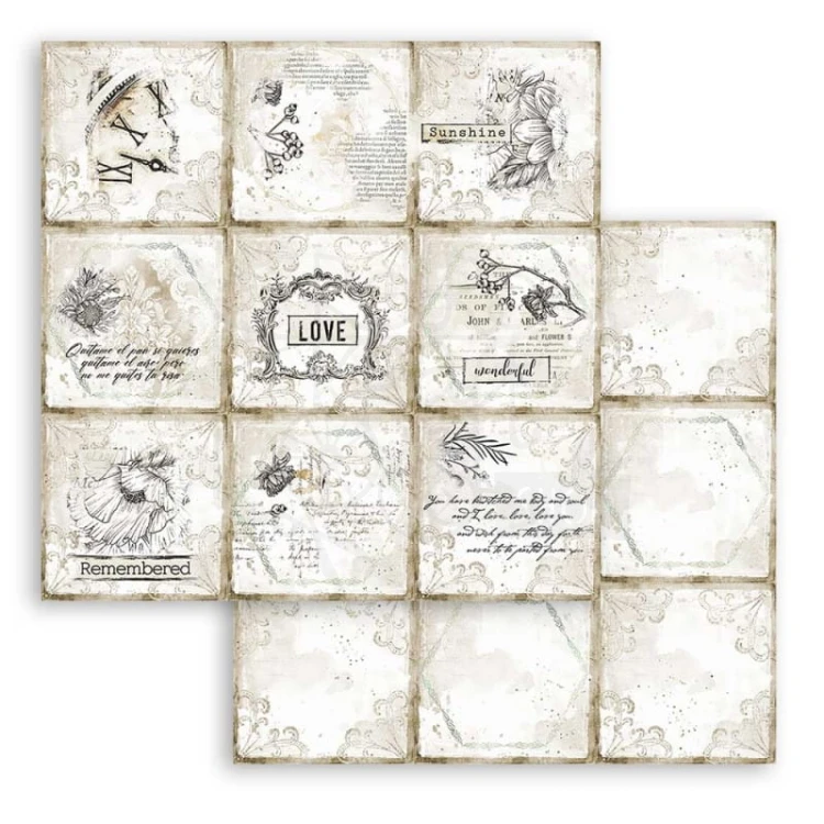 Zestaw papierów 30x30 Romantic Journal SBBL86 Stamperia 3