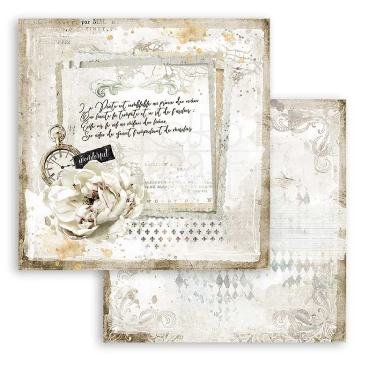 Zestaw papierów 30x30 Romantic Journal SBBL86 Stamperia 5