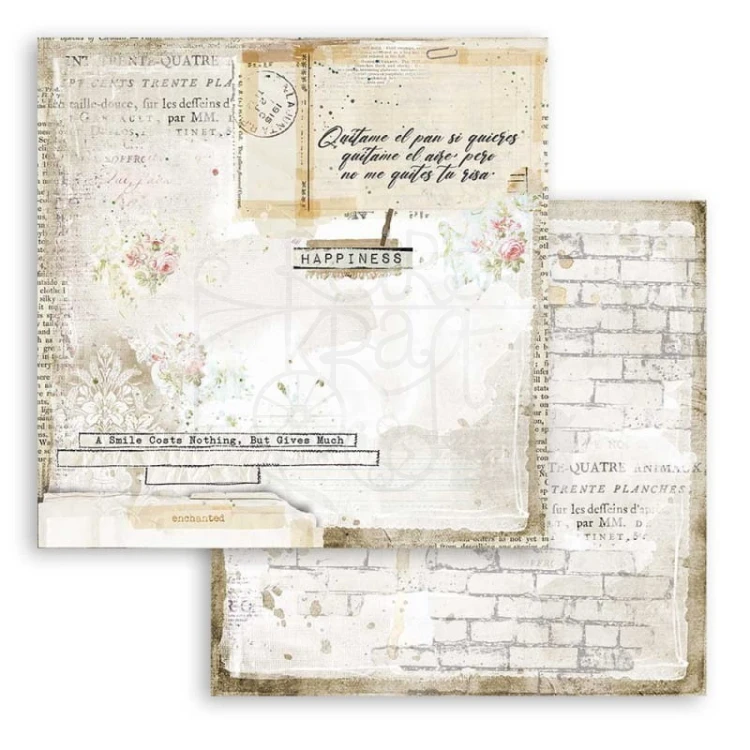 Zestaw papierów 30x30 Romantic Journal SBBL86 Stamperia 6