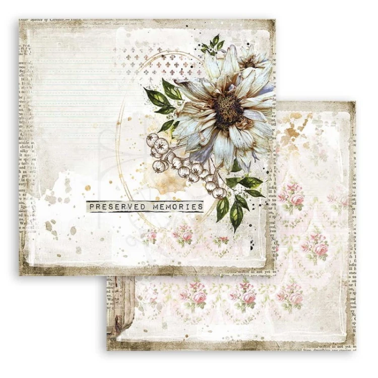 Zestaw papierów 30x30 Romantic Journal SBBL86 Stamperia 9