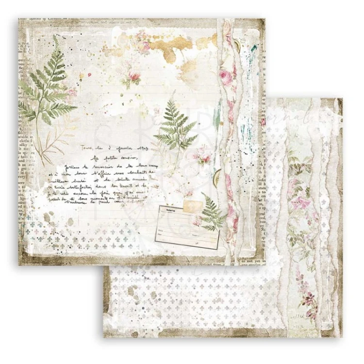 Zestaw papierów 30x30 Romantic Journal SBBL86 Stamperia 10