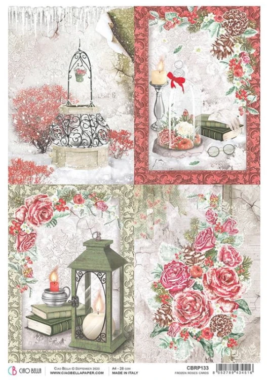 Papier ryżowy A4 Frozen Roses - Cards CBRP133 Ciao Bella