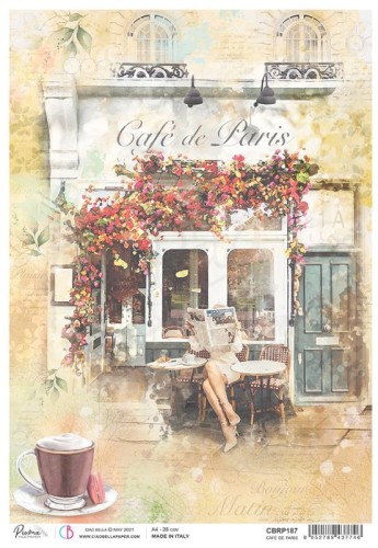 Papier ryżowy A4 Cafe de Paris CBRP187 Ciao Bella