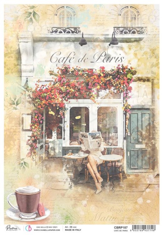 Papier ryżowy A4 Cafe de Paris CBRP187 Ciao Bella