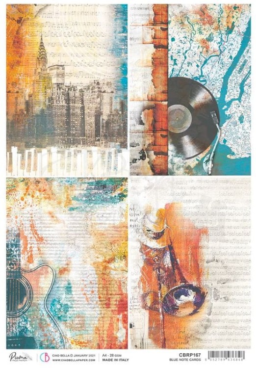 Papier ryżowy A4 Blue Note - Cards CBRP167 Ciao Bella
