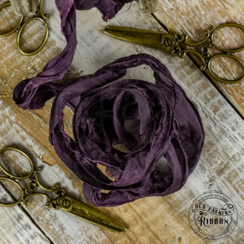 Wstążka gnieciona vintage śliwkowy oldsz-49 Old Fashion Ribbon