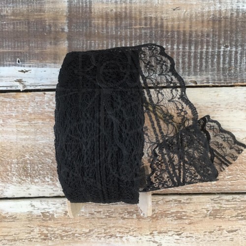 Koronka tiulowa czarna 4cm - 1m
