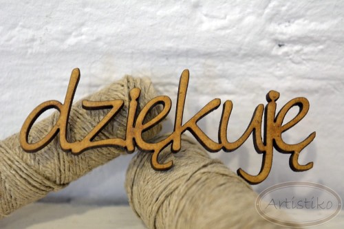 Dziękuję - napis HDF Artistiko