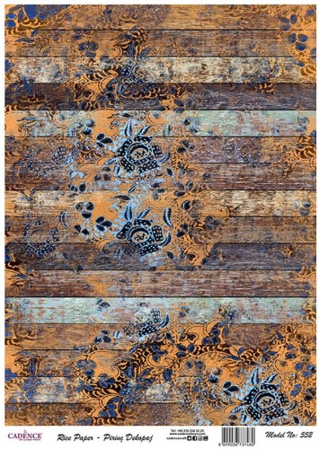Papier ryżowy A4 Ornamenty na poziomych deskach PR0552 Cadence