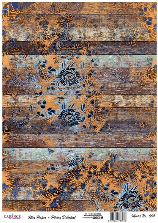 Papier ryżowy A4 Ornamenty na poziomych deskach PR0552 Cadence