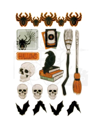 Naklejki żywiczne Halloween 15szt C2948 c top