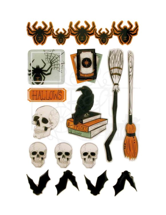 Naklejki żywiczne Halloween 15szt C2948 c top