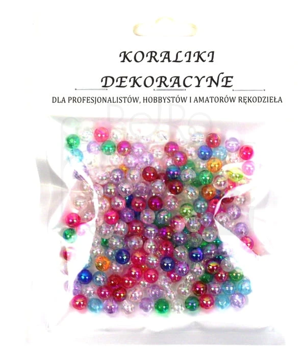 Koraliki perełki kolorowe multikolor 6mm 20g 2