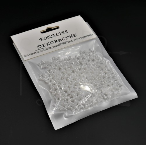 Koraliki perełki gwiazdki białe 12mm 20g 2