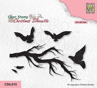 Stempel akrylowy Branch with birds Gałąź z ptakami CSIL015 Nellie's Choice