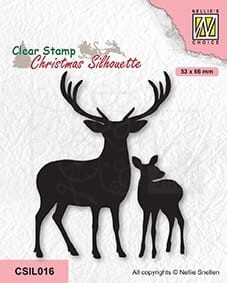 Stempel akrylowy Deer with young Jeleń i sarna CSIL016 Nellie's Choice