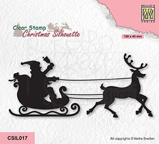 Stempel akrylowy Ho Ho Santaclaus Mikołaj na saniach i renifer CSIL017 Nellie's Choice