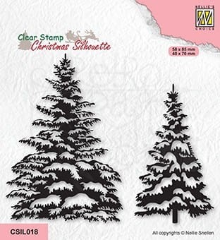 Stempel akrylowy Snowy pinetrees Ośnieżone choinki CSIL018 Nellie's Choice