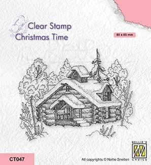 Stempel akrylowy Snowy winter scene Zimowy domek CT047 Nellie's Choice