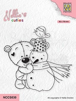 Stempel akrylowy Bear with snowman Miś i bałwanek NCCS030 Nellie's Choice