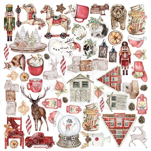 Papier 30x30 The Christmas Time elementy do wycinania AA-TCT-09 Art Alchemy