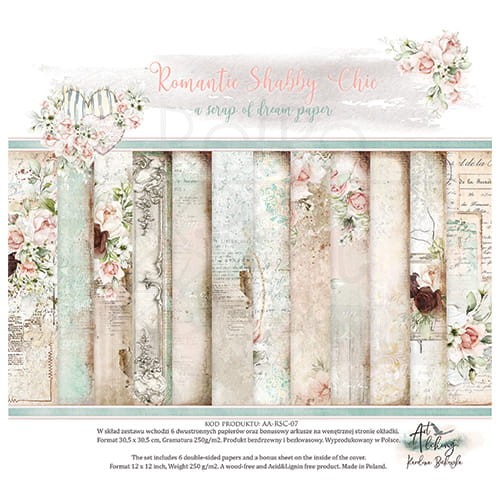 Zestaw papierów 30x30 Romantic Shabby Chick AA-RSC-07 Art Alchemy