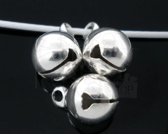 Dzwoneczki metalowe 11mm srebrne 5szt 1