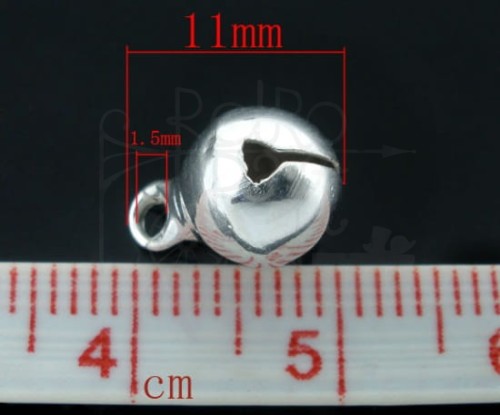 Dzwoneczki metalowe 11mm srebrne 5szt 2