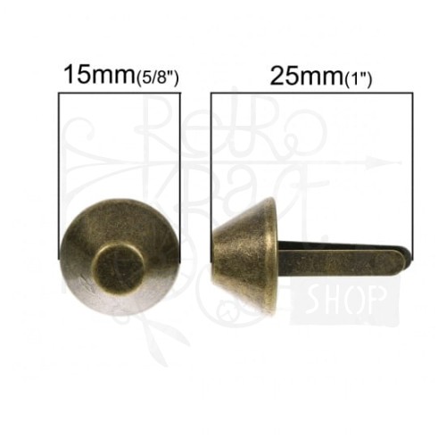 Ćwiek metalowy 25x15mm - brąz 2