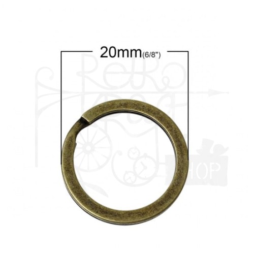 Ozdoba metalowa - kółko 20mm - antyczny brąz 2