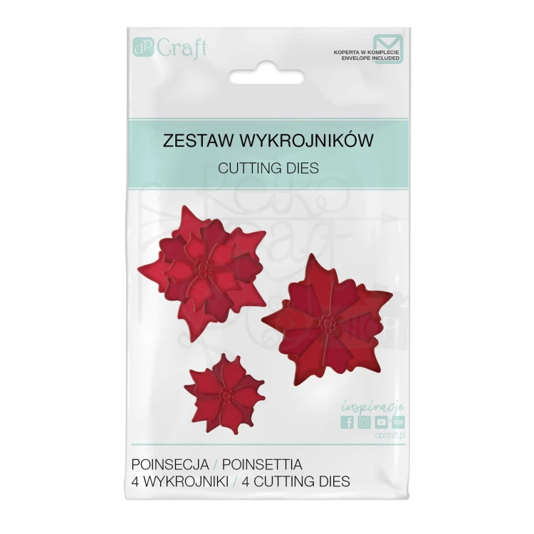 Zestaw wykrojników - Poinsecja 3szt JCMA-202 dpCraft 1