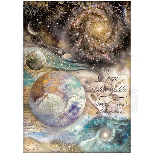 Papier ryżowy A4 Cosmos Infinity Galileo Galilei Galileusz DFSA4723 Stamperia