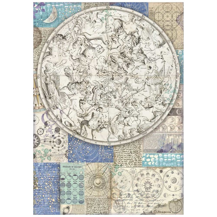 Papier ryżowy A4 Cosmos Infinity Zodiac Zodiak DFSA4724 Stamperia