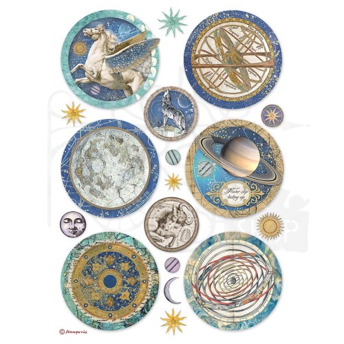 Papier ryżowy A4 Cosmos Infinity Rounds Koła DFSA4731 Stamperia