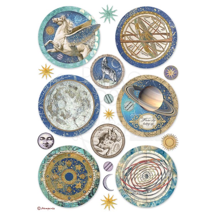 Papier ryżowy A4 Cosmos Infinity Rounds Koła DFSA4731 Stamperia