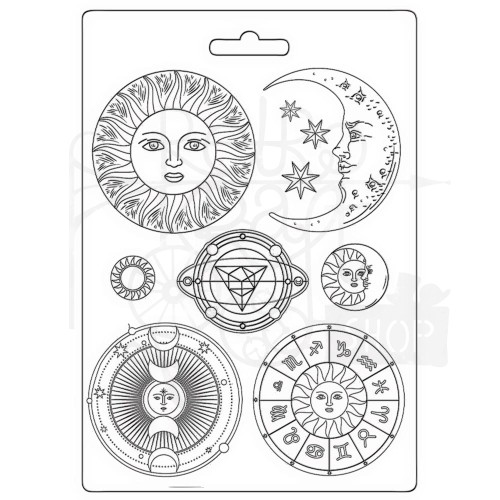 Foremka tekstura A5 Cosmos Infinity Sun &amp; Moon Słońce i księżyc K3PTA5631 Stamperia