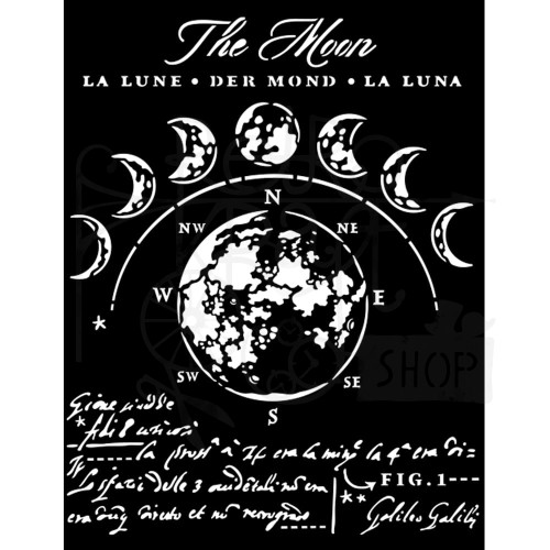 Szablon maska 20x25cm Cosmos Infinity The Moon Księżyc KSTD114 Stamperia