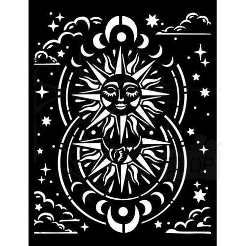 Szablon maska 20x25cm Cosmos Infinity Sun Słońce KSTD117 Stamperia