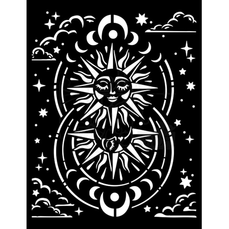 Szablon maska 20x25cm Cosmos Infinity Sun Słońce KSTD117 Stamperia
