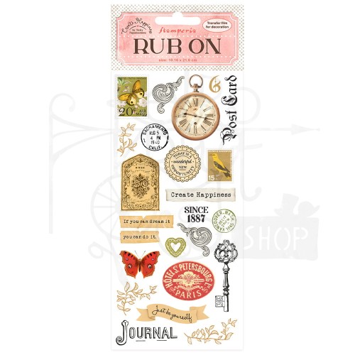 Rub-on transfer1 10x21,6cm Create Happiness Journal DFLRB12 Stamperia