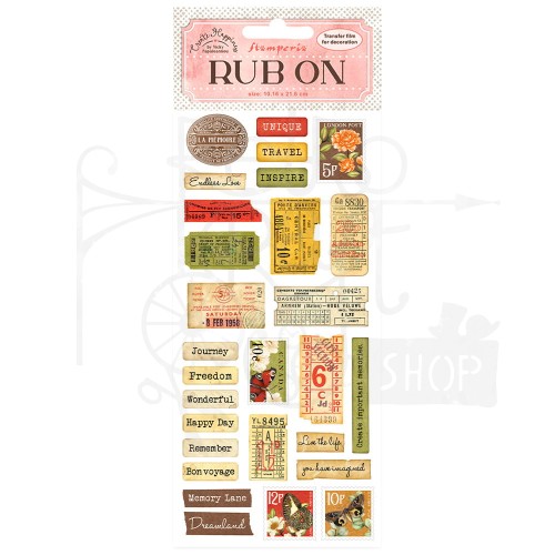 Rub-on transfer1 10x21,6cm Create Happiness Labels Etykiety DFLRB13 Stamperia
