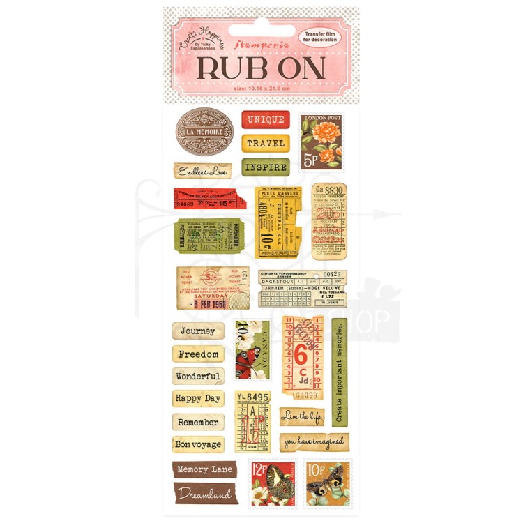 Rub-on transfer1 10x21,6cm Create Happiness Labels Etykiety DFLRB13 Stamperia