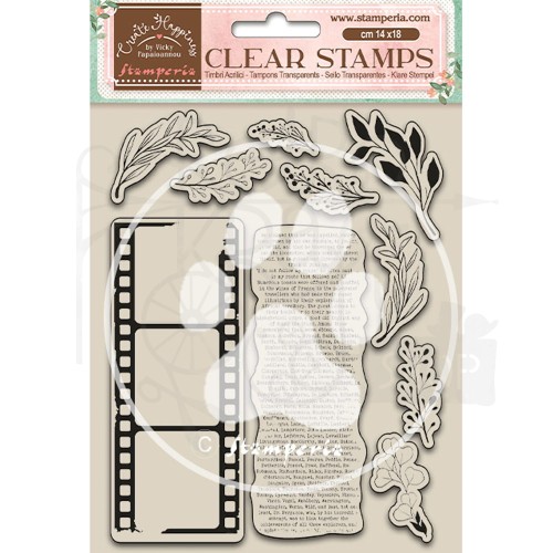 Stempel akrylowy 14x18cm Create Happiness Leaves &amp; Movie Film Liście i klisza WTK164 Stamperia
